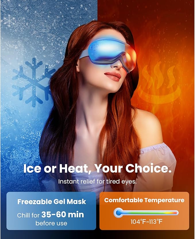 BOB AND BRAD Eye Massager with Heat and Cooling, Birthday Gifts for Women Men Her Him, EyeOasis 3 Eye Mask for Migraines, Heated Face Massager for Dry Eyes Strain Relief Improve Sleep