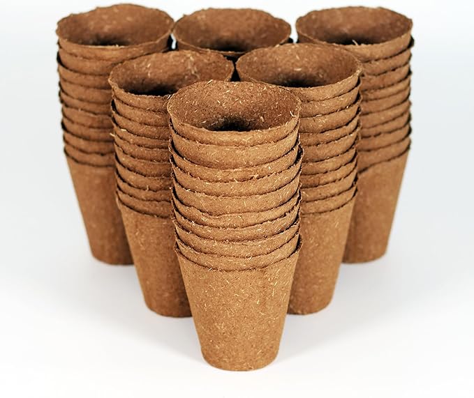 Daniel's Plants 3" Naked Pots | Natural Plantable Seed Starter Pots | OMRI-Listed Biodegradable for Seedlings | Enhanced Drainage & Aeration | Earth Friendly - Peat Free (60, 3" Round)