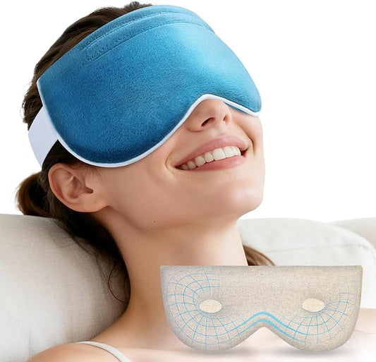 Hilph Microwavable Eye Mask for Dry Eyes, Ultra Soft Reusable Hot & Cold Eye Compress with Flaxseeds, Moist Heat Mask for Blepharitis, Stye, Chalazion, Eye Fatigue Relief