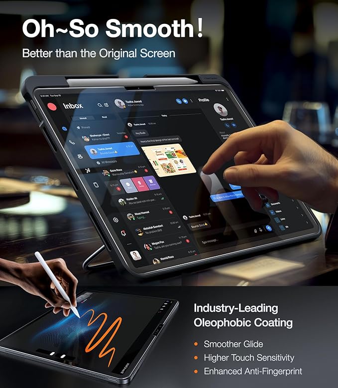 TORRAS for iPad Pro 11 Inch Screen Protector M5 2025/ M4 2024, Military Grade Shatterproof, TOP 9H+ Tempered Glass, One-Pull Installation, Anti-Scratch, Bubble Free, Apple Pencil Compatible, HD Clarity