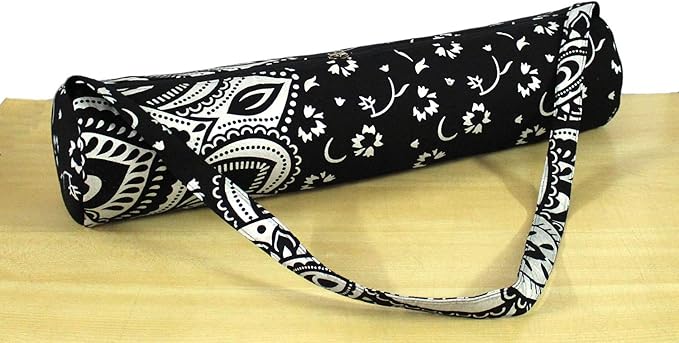 ICC Black Gold Mandala Full-Zip Exercise Yoga Mat Carry Bag Gym Beach Pilates Carrier Bags Hippie Mandala Indian Cotton Bag
