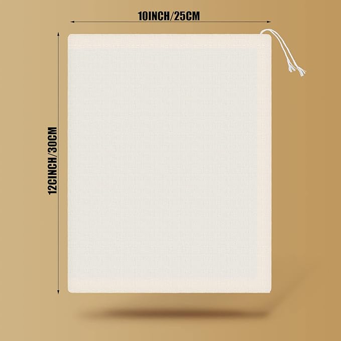 Tatuo 50 Pcs 10 x 12 Inches Muslin Cotton Drawstring Bags Canvas Linen Sachet Bag Reusable Empty Gift Pouch for Party Home Supplies