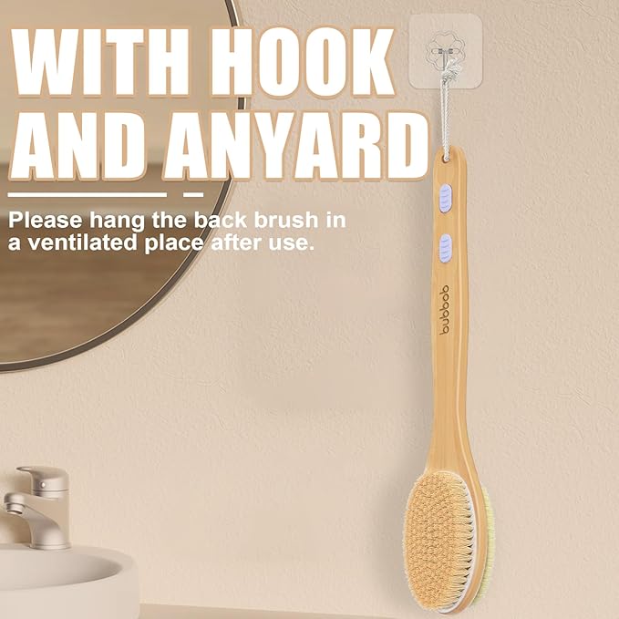 Back Scrubber for Shower,Bath Brush with Long Handle,Bath Brush Body Exfoliator for Wet or Dry Brushing,Men and Women (Blue)