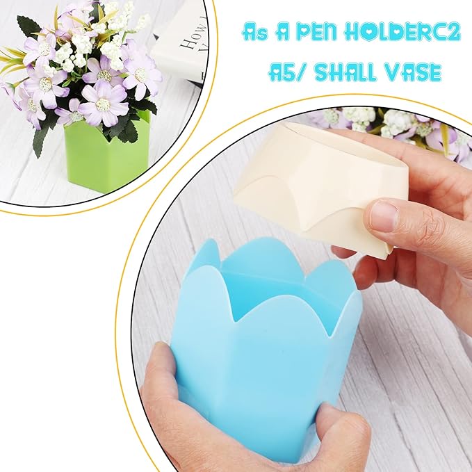 4 Pieces Pencil Shaped Pen Holders,Pencil Storage Organizer,Cute Desktop Pen Cup,Makeup Brush Container,Pencil Pot,Cartoon Stationery Rack,Creative Stationery Storage,for Office Home Decoration