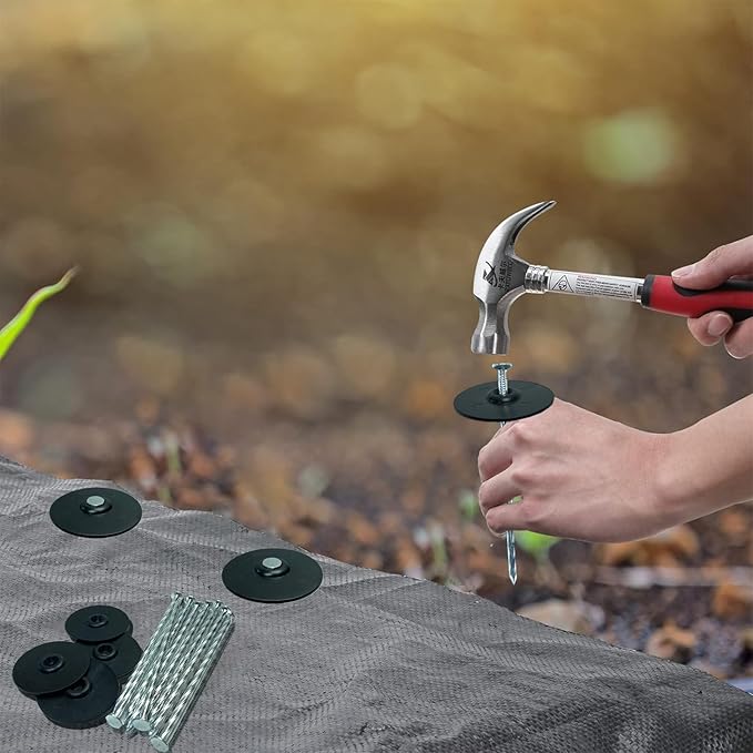 Garden Stakes with Gasket Spiral, 6in Galvanized Steel Turf Nails Garden Weed Barrier Stakes Staples for Fixing Landscape Fabric, Landscape Edging, Artificial Grass, Floor Mats, Etc. (20 PC)