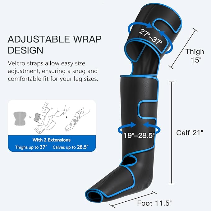 CINCOM Leg Massager with Heat and Compression, Air Compression Leg Massager for Circulation and Pain Relief Muscles Relaxation Gifts FSA - HSA