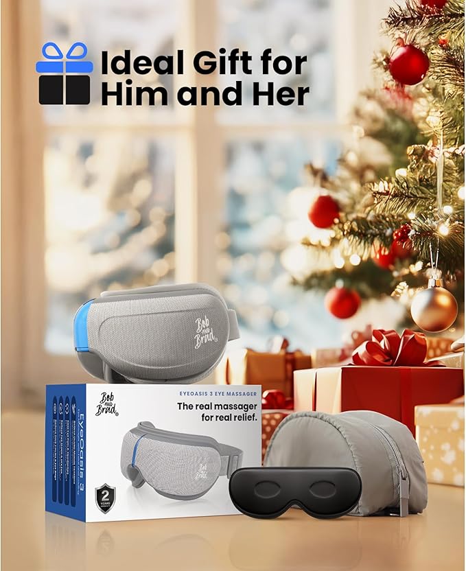 BOB AND BRAD Eye Massager with Heat and Cooling, EyeOasis 3 Eye Mask for Migraines FSA Eligible/HSA Eligible, Heated Face Massager for Eyes Strain Relief Improve Sleep, Birthday Gifts for Women Men