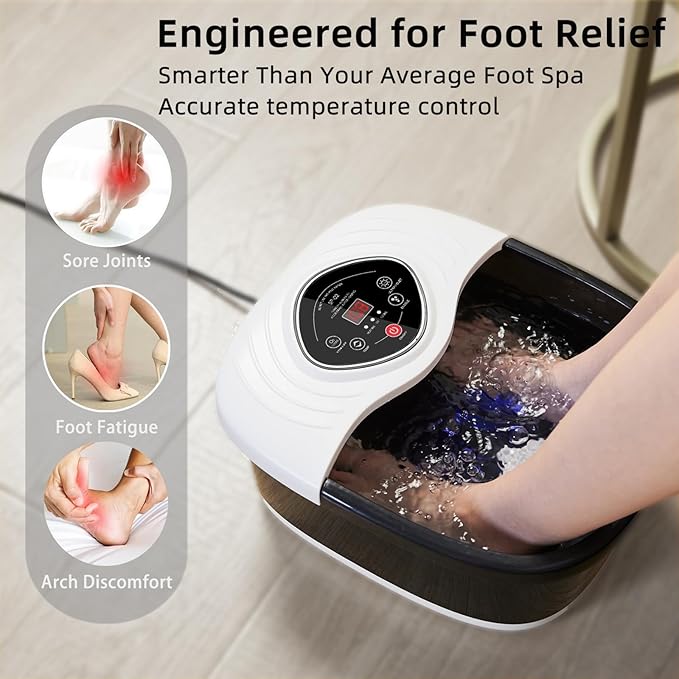 closewave UV & Ozone Foot Spa Bath Massager with Heat, Shiatsu Rollers, Bubbles - Includes Tea Tree Oil Epsom Salt, Relieves Stress and Foot Pain - Home Pedicure Soak Tub Gift for Women/Men, Mom/Dad