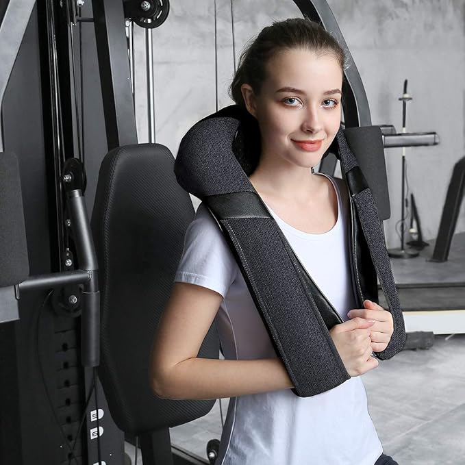 Mirakel Shiatsu Neck & Back Massager with Heat - Deep Tissue Neck, Back & Shoulder Pain Relief - Ergonomic Design Shoulder Massager, Electric Kneading Whole Body Massage Pillow Gifts for Women, Men