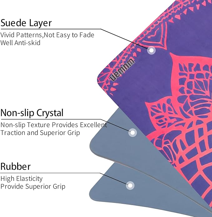 Yoga Mat Non-Slip Extra Thick 72"x32/24" Extra Wide Fitness Exercise Mat TPE Material High Elastic Hot Yoga Mat for Women Yoga Pilates Home Floor Workout (Cow Coffee)