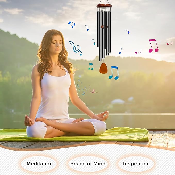 Wind Chime for Outside Deep Tone, 42 inch Large Wind Chimes, 6 Heavy Duty Tubes Aluminium Metal Extra Large Wind Chimes, Decoration for Garden, Patio, Yard, Gift for Mother's Day(Waterdrop)
