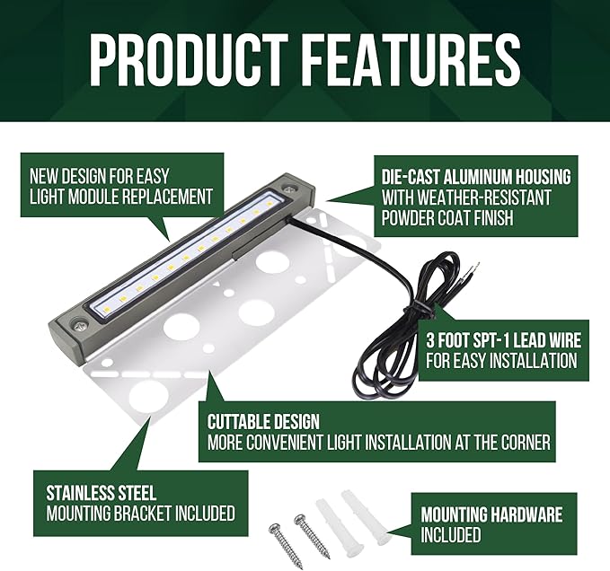 GKOLED 6.8 Inch LED Hardscape Lighting, Low Voltage Outdoor Retaining Wall Lights, Paver Lights, Light Module Replaceable Step Light, IP65 Waterproof, Die-cast Aluminum Housing Gray