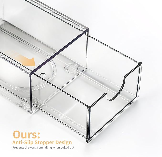 Desk Organizer with Drawers, Stackable Plastic Storage Drawers for Makeup or Desk Organization, Cabinets for Office Dressing Countertop Bathroom Bedroom (12 Packs)