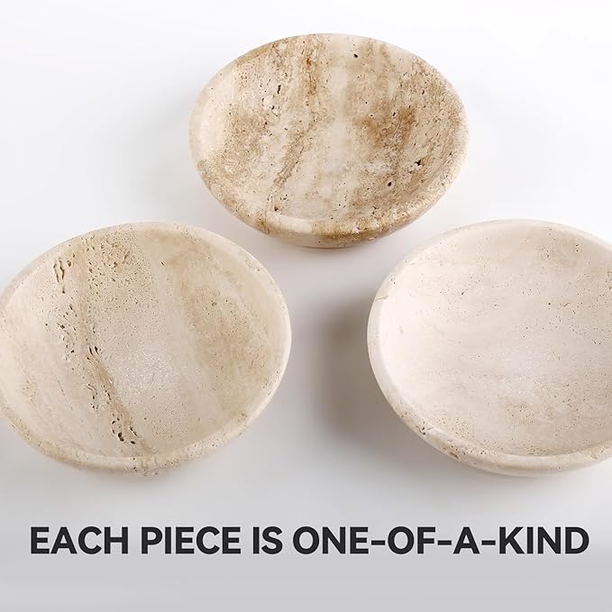 Koville Italian Travertine Incense Holder, 6" Incense Holders for Sticks, Sturdy Incense Burner Ash Catcher, Ideal for Meditation, Relaxing, Easy to Clean