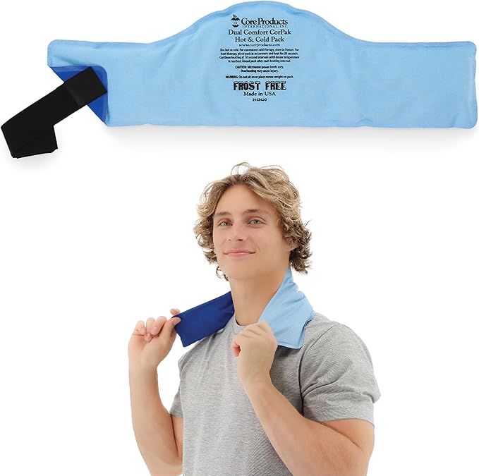 Core Products Dual Comfort CorPak - Reusable hot/Cold Pack for Cervical Neck Pain, Knee, Back, Shoulder, or Ankle Pain; Use hot or Cold; Made in USA - Size: 6" x 20"