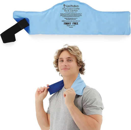 Core Products Dual Comfort CorPak - Reusable hot/Cold Pack for Cervical Neck Pain, Knee, Back, Shoulder, or Ankle Pain; Use hot or Cold; Made in USA - Size: 6" x 20"