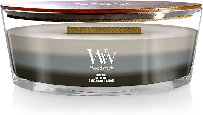 Woodwick Warm Woods Ellipse Trilogy Scented Candle 16oz 3 Pour Multi