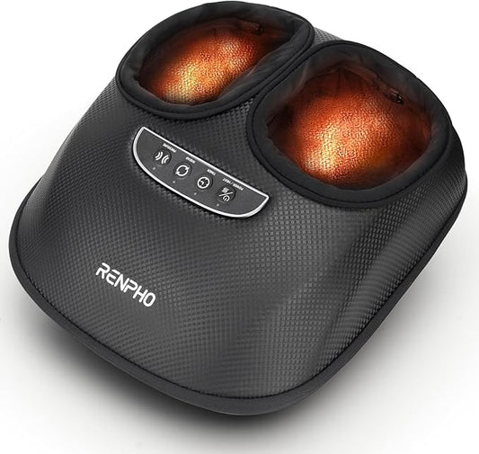 RENPHO Foot Massager Machine with Heat, 3 Air Compression Modes & Levels, Full-Foot Kneading Shiatsu Foot Massage for Plantar Fasciitis & Neuropathy, Gifts for Women & Men Size up to 13