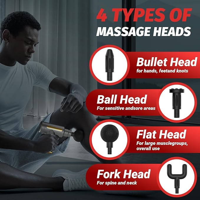 Massage Gun, Small Travel Tool, Massage Gun Deep Tissue,Percussion Handheld Portable Muscle Massager Tool for Full Body Pain Relief, Ideal Gifts for Men, Women(Gray)