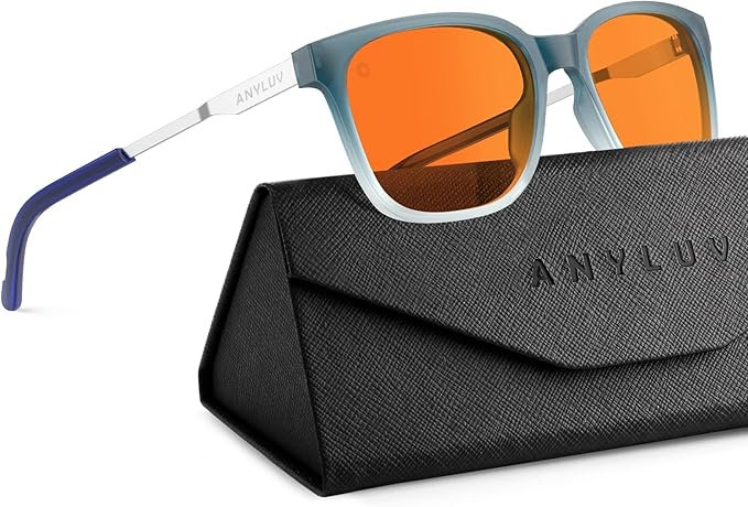 ANYLUV Blue Light Glasses for Men, Computer Gaming Glasses men, Stylish Anti Eyestrain Blue Light Blocking Glasses Men