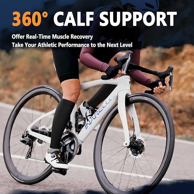 3 Pairs Calf Compression Sleeves for Women Men, Leg Compression Sleeve Calf Brace for Support Running Shin Splints