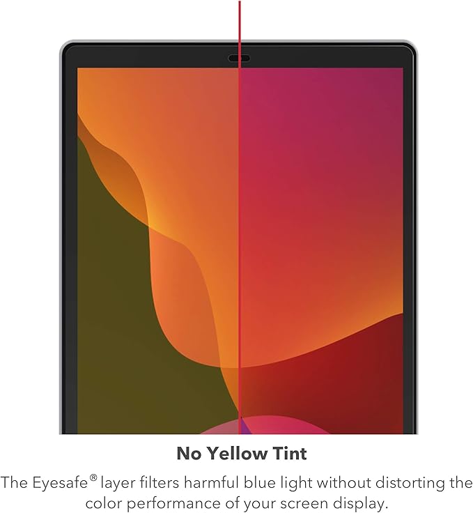 ZAGG InvisibleShield Glass Elite VisionGuard+ Screen Protector for Apple iPad 10.2", Scratch Resistance, Blue-Light Filtration, Maintains HD Clarity, Anti-Fingerprint Technology, Easy to Install