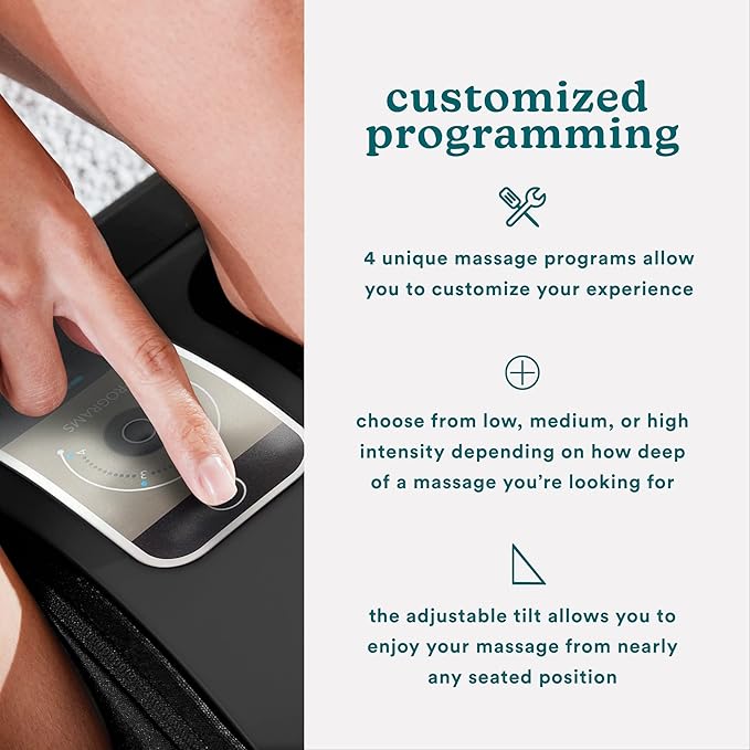 Homedics Therapist Select Foot and Calf Massager Rolling Massage, 4 Programs, 3 Intensities, Adjustable Tilt for Comfort & Washable Liners, Black FMS-400