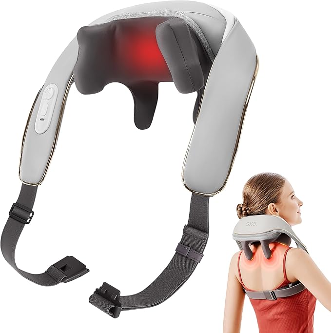 SKG 2025 Neck Massager for Pain Relief Deep Tissue 6D Kneading with Heat Cordless Neck and Shoulder Massage Gifts for Men and Women H5 mini