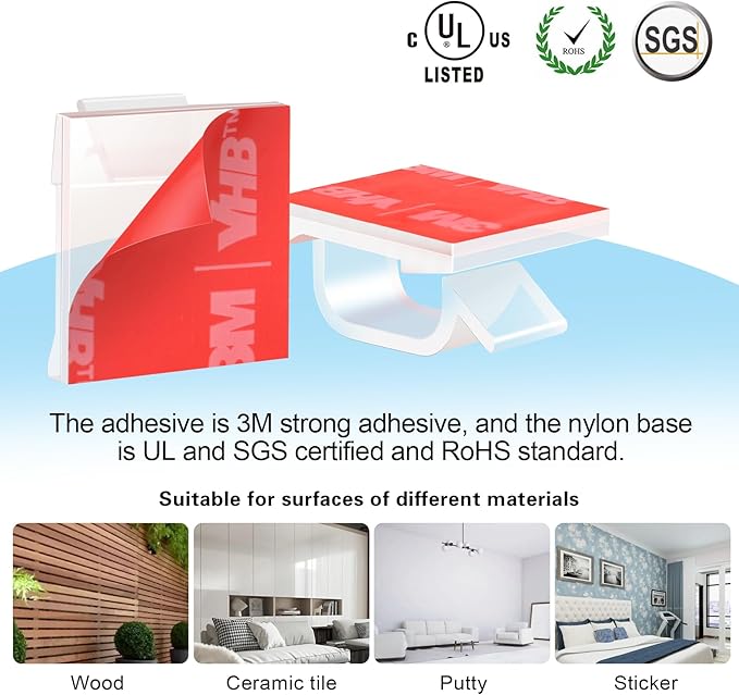 XHF 3/4” Adhesive Cable Wire Clips Clear 120pcs, Cable Staples Outdoor Cable Management Wire Organizer Cord Holder for Under Desk, Car, Wall, TV PC Ethernet Cable WCL7-clear-120p