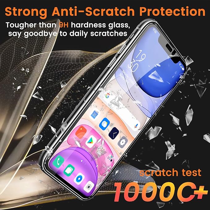 3+3 Pack Privacy Screen Protector for iPhone 11 6.1-Inch with 3 Pack Camera Lens Protector, Anti Spy Tempered Glass Film 9H Hardness Bubble Free Case Friendly