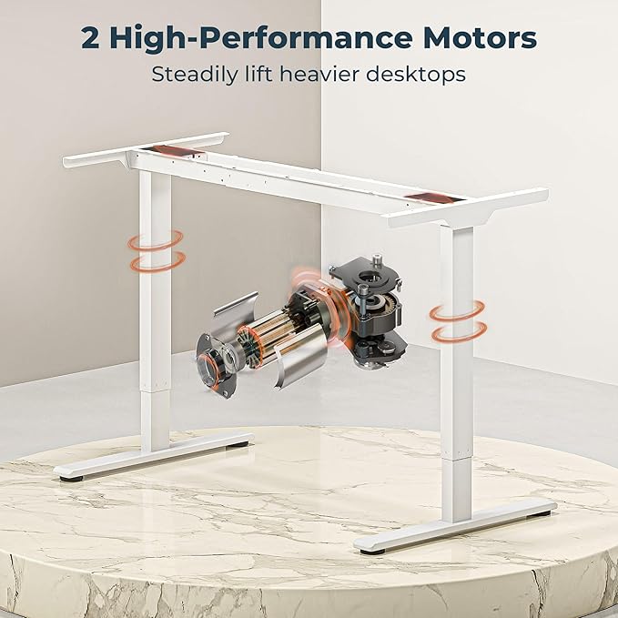 Dual Motor Standing Desk, Large Stand Up Desks, 71x31 Inches Electric Sit Stand Desk, 4 Memory Preset Adjustable Height Desks Home Office Desks(White)