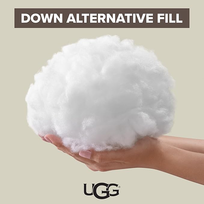 UGG Cooling Pillow Standard Size Luxury Hotel Style for Stomach, Back or Side Sleepers with Washable Cover Hypoallergenic Down Alternative for King Beds, 20-inch x 36-inch, White