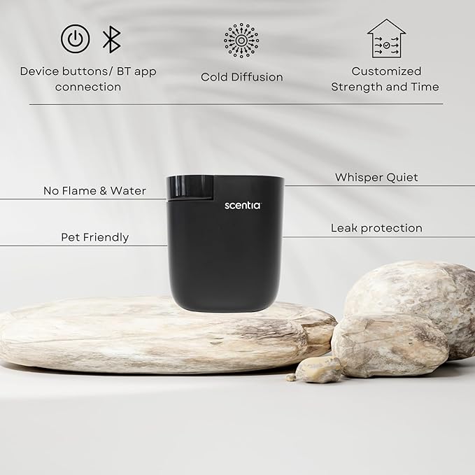 Smart Plug-in Diffuser with App Control | Waterless Cold Air Diffuser | My Way Hotel-Inspired Scent Included | 500 Sq. Ft. Coverage | Mother's Day & Housewarming Gift | Black