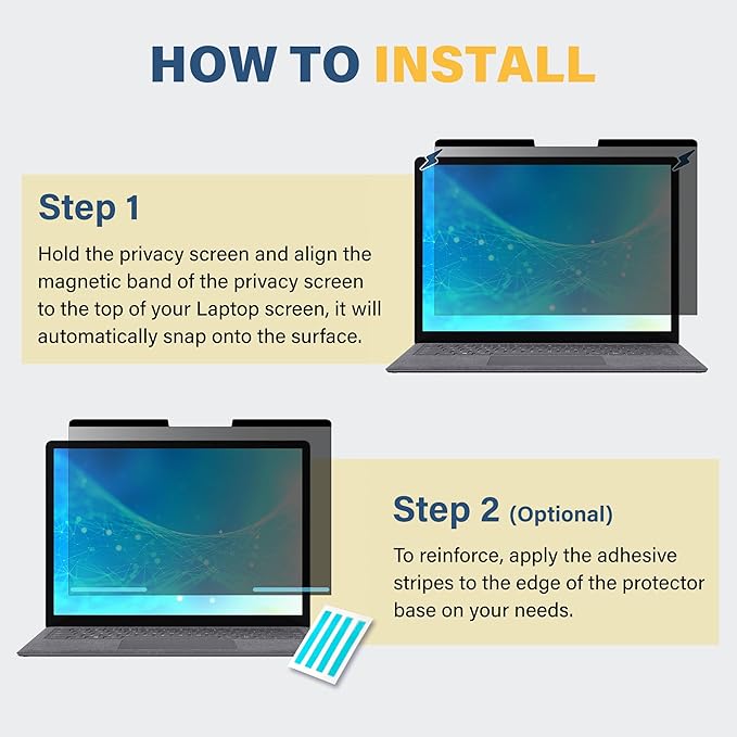 SenseAGE Magnetic Privacy Screen Protector for Surface Laptop 15 inch (6/5/4/3/2/1), Removable Anti-Glare Blue Light Filter, Compatible with Surface Laptop 15"