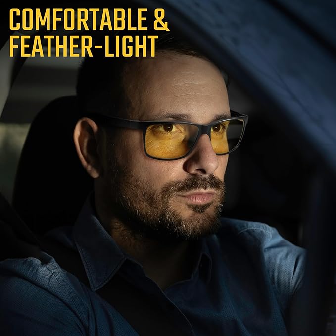 Carbon Blue Light Blocking Glasses Men for Computer, Gaming, Metal Frame Green Light Protection Night Driving Glasses for Man