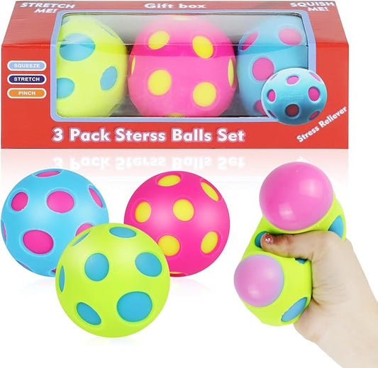 Magic Color Changing Stress Balls 3-Pack - Squishy Fidget Toys for Kids & Adults with 3 Replaceable Covers, Sensory Toys for Anxiety Relief, Autistic, ADHD, Autism Fidget Toys for Hands