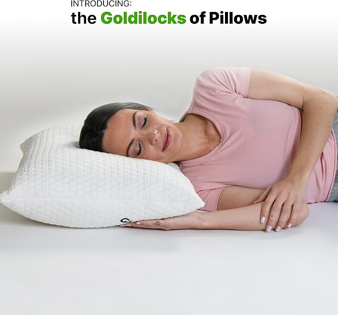 GhostBed Shredded Memory Foam Pillow with Adjustable Gel Memory Foam and Cooling Breathable Cover - King Size Shredded Memory Foam Pillows CertiPUR-US Certified 1-Pack