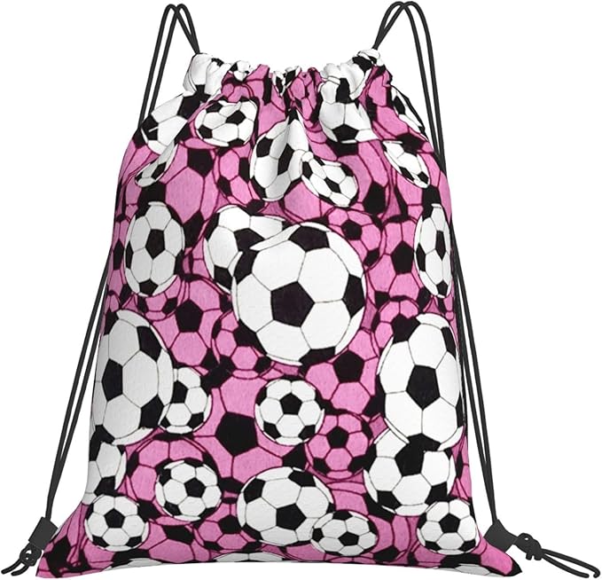 Soccer Drawstring Backpack Gym String Bag Water Resistant Drawstring Sackpack Sport For Womens Mens