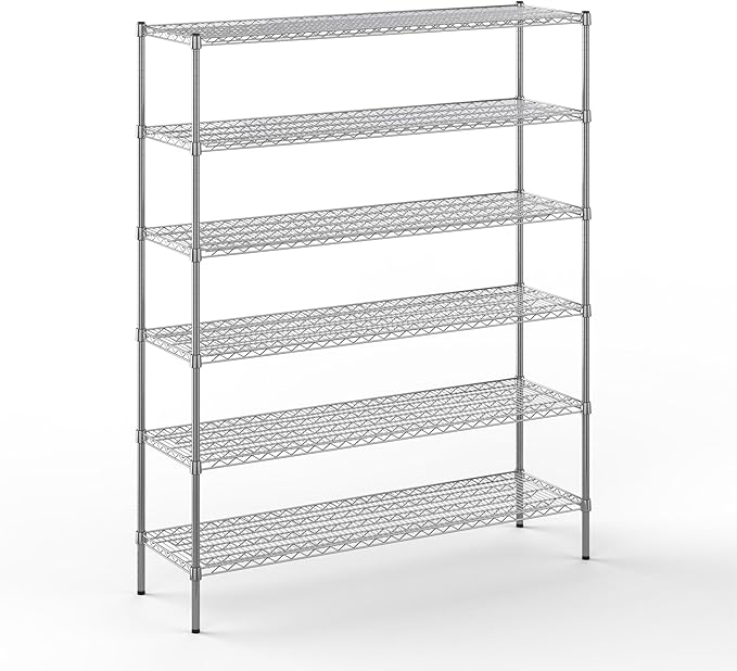 18" Deep x 60" Wide x 74" Height Wire Shelving Kit | 6-Tier | NSF Commercial Storage Rack Unit