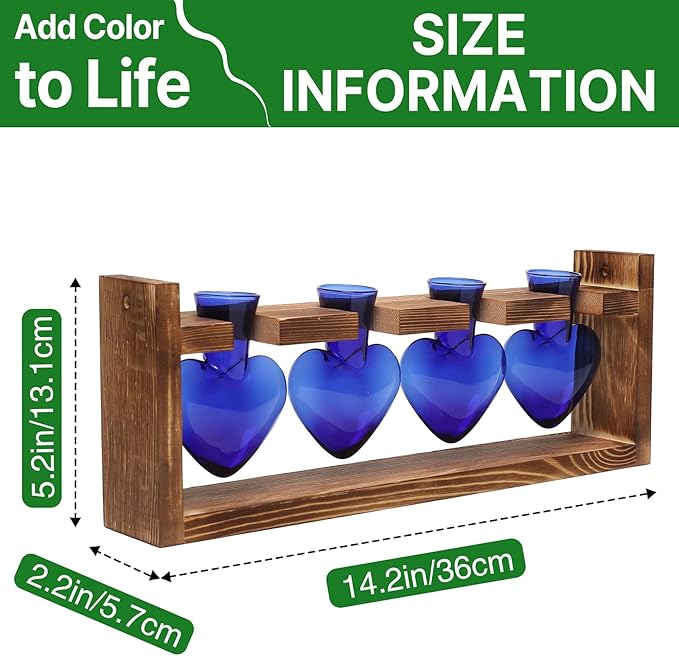 Plant Propagation Stations Heart Plant Terrarium Kit Gift for Women Plant Lover Glass Vases