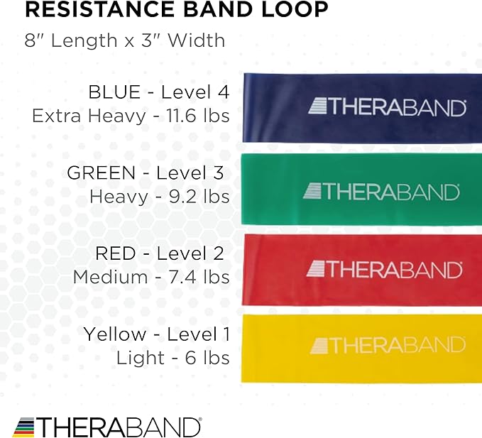 THERABAND Resistance Band Loop Set, Resistance Bands for Kids, Band Loop Kit for Workouts, Beginner to Advanced Levels for Exercise, Rehab, Physical Therapy, & Stretching