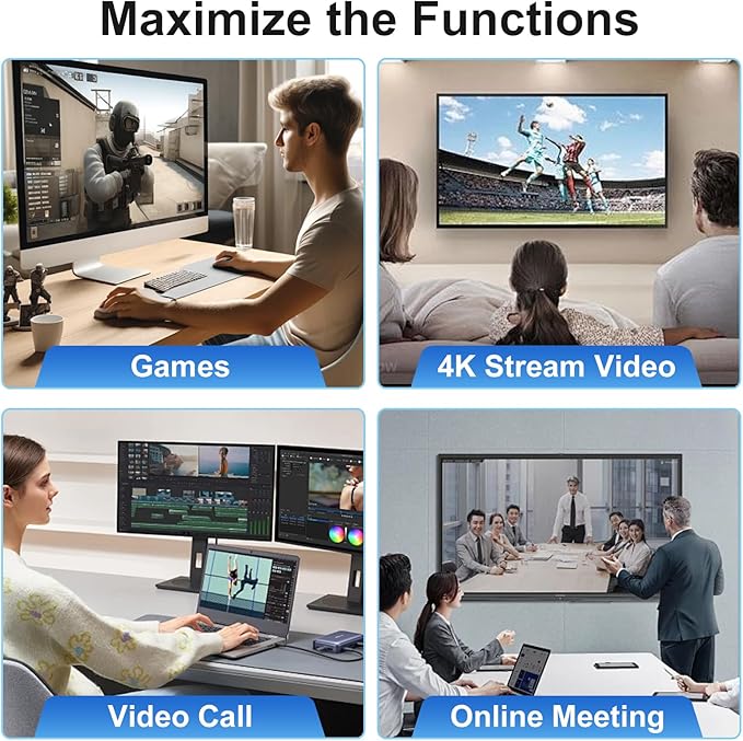 USB WiFi 6 Adapter with Bluetooth Dual 3dBi Antennas 5GHz/2.4GHz Dual Band Wireless Network Adapter for Desktop PC Laptop Windows 11/10/7 Gaming Streaming Stable Connection