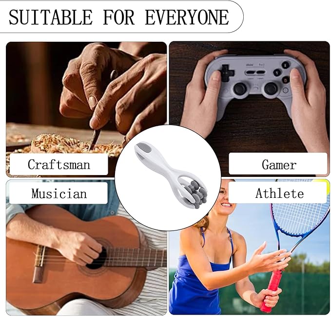 Finger Massager for Arthritis, Dual-Sided Finger Massager Roller Grey Acupressure Tool for Hands Palms Wrists Relieve Pain Stress