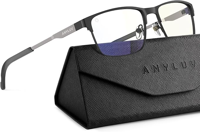ANYLUV Blue Light Glasses for Men/Women, Lightweight Blue Light Blocking Glasses, Anti-Eye Strain Computer Glasses for Gaming