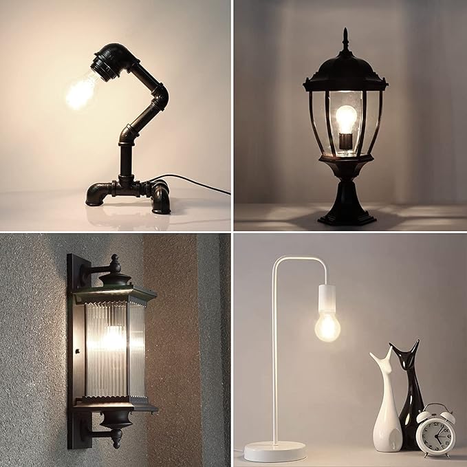 Vintage Edison Bulb 4W,Equivalent 40W Incandescent,ST19 Antique LED Filament Bulbs,Non Dimmable Daylight White 4000K,E26 Medium Base,Pack of 3