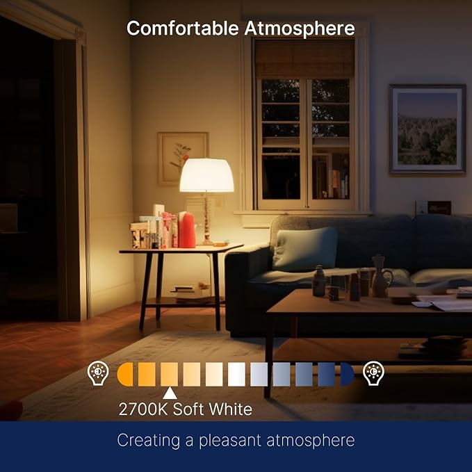 FLSNT 100W Equivalent LED Edison Bulbs, ST19/ST58 Dimmable LED Light Bulbs for Kitchen, Dining Room, High Brightness with 1000LM, 2700K Soft White, 8W, E26 Base, 4 Pack