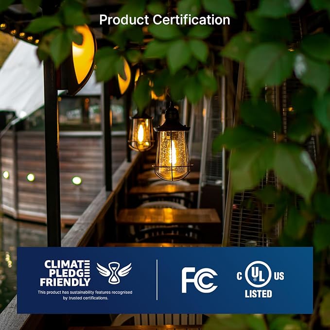 FLSNT 100W Equivalent LED Edison Bulbs, ST19/ST58 Dimmable LED Light Bulbs for Kitchen, Dining Room, High Brightness with 1000LM, 2700K Soft White, 8W, E26 Base, 4 Pack