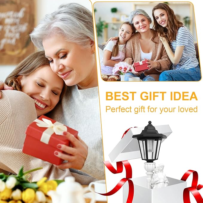 Solar Motherly Love Garden Decor, Outdoor Statues with Solar Powered Lantern for Outside Patio Yard Backyard Gifts for Mother's Day Birthday Housewarming