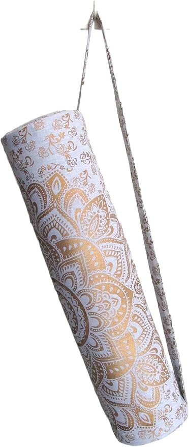 ICC Black Gold Mandala Full-Zip Exercise Yoga Mat Carry Bag Gym Beach Pilates Carrier Bags Hippie Mandala Indian Cotton Bag