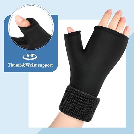Wearable Thumb Wrist Ice Pack-Hot Cold Therapy Hand Finger Ice Pack, Reusable Adjustable Strap for Injuries,Carpal Tunnel,Arthritis, Swelling & Bruises, Tendonitis
